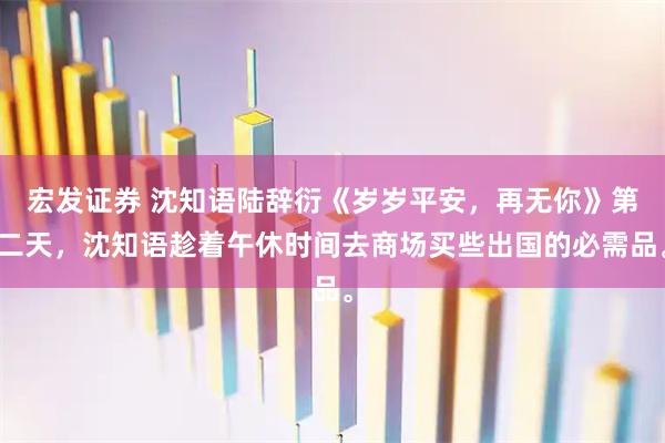 宏发证券 沈知语陆辞衍《岁岁平安，再无你》第二天，沈知语趁着午休时间去商场买些出国的必需品。